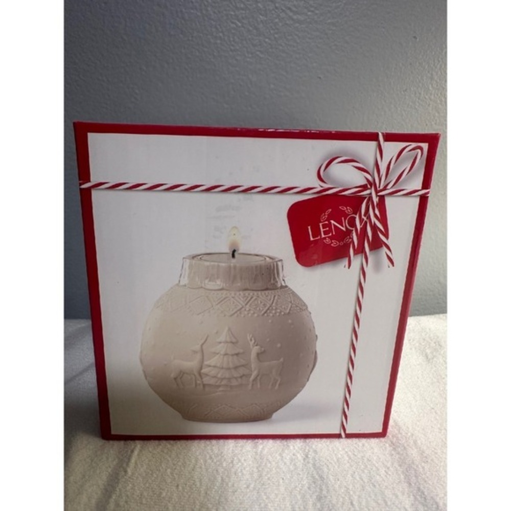 Lenox Holiday Tea Light Holder‎ Christmas Ornament Embossed New in Box